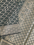 Banaras fancy saree dark green color allover zari weaves & zari border with zari pallu and brocade blouse