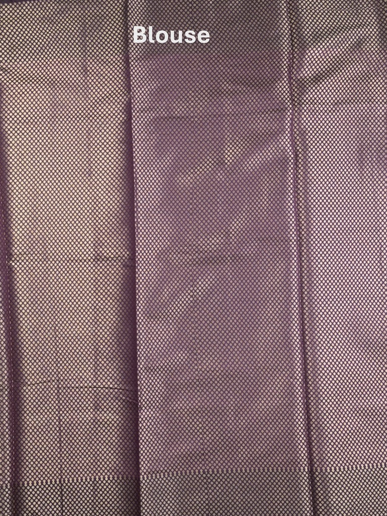 Banaras fancy saree violet color allover zari weaves & zari border with zari pallu and brocade blouse