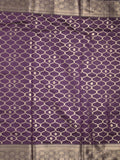 Banaras fancy saree violet color allover zari weaves & zari border with zari pallu and brocade blouse