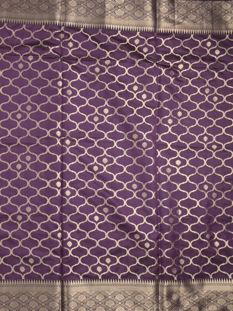Banaras fancy saree violet color allover zari weaves & zari border with zari pallu and brocade blouse