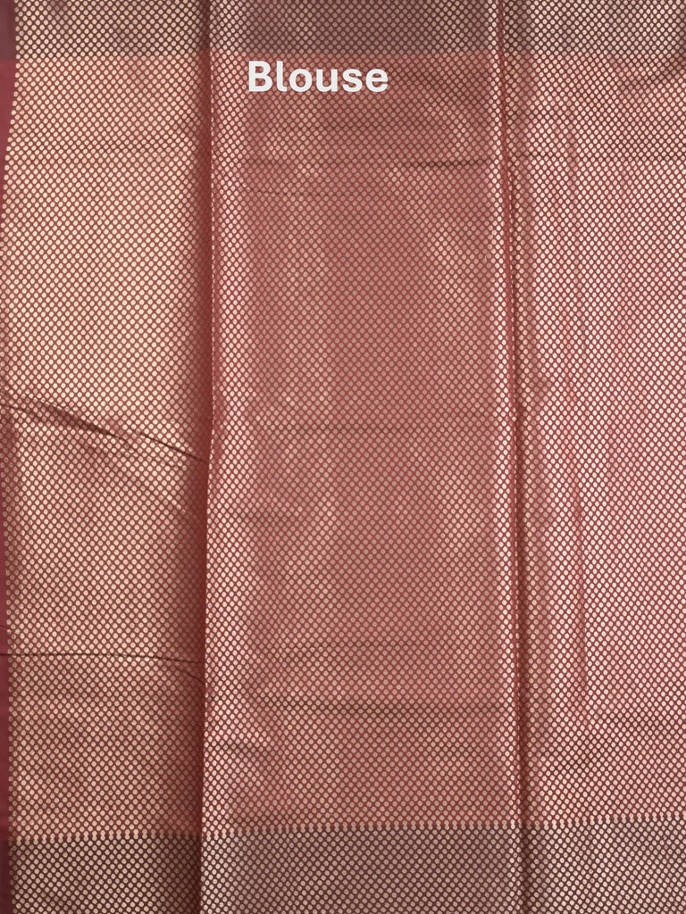 Banaras fancy saree maroon color allover zari weaves & zari border with zari pallu and brocade blouse
