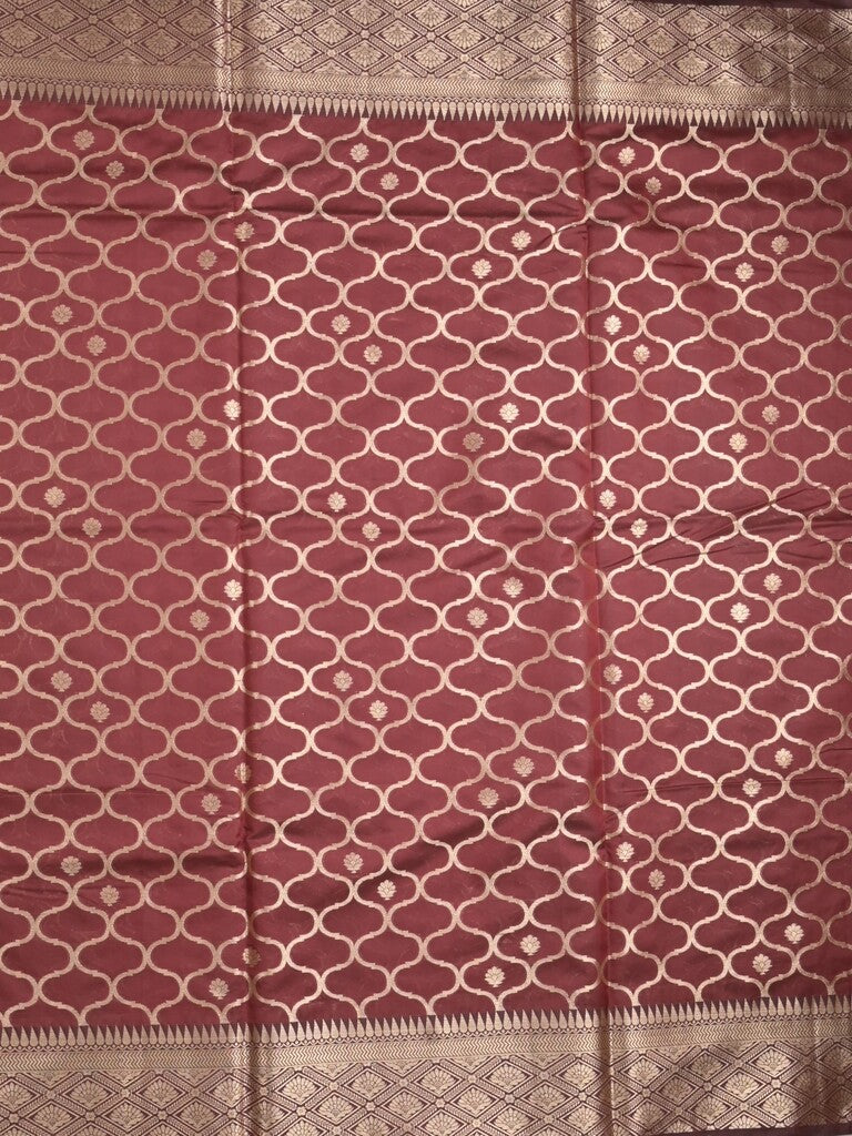Banaras fancy saree maroon color allover zari weaves & zari border with zari pallu and brocade blouse