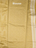 Chanderi fancy saree golden yellow color allover motifs & zari border with self pallu and plain blouse