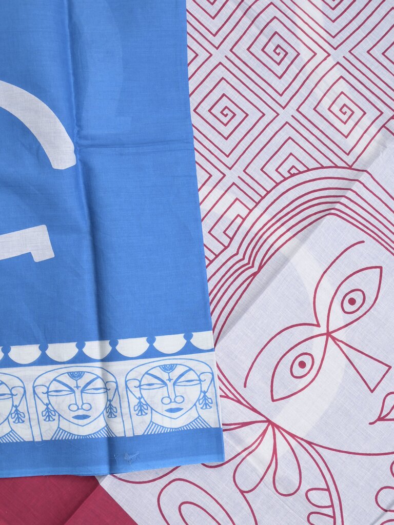 Maheshwari cotton sarees for women | royal blue | printed border