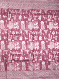 Chanderi fancy saree purple color allover motifs & zari border with self pallu and plain blouse