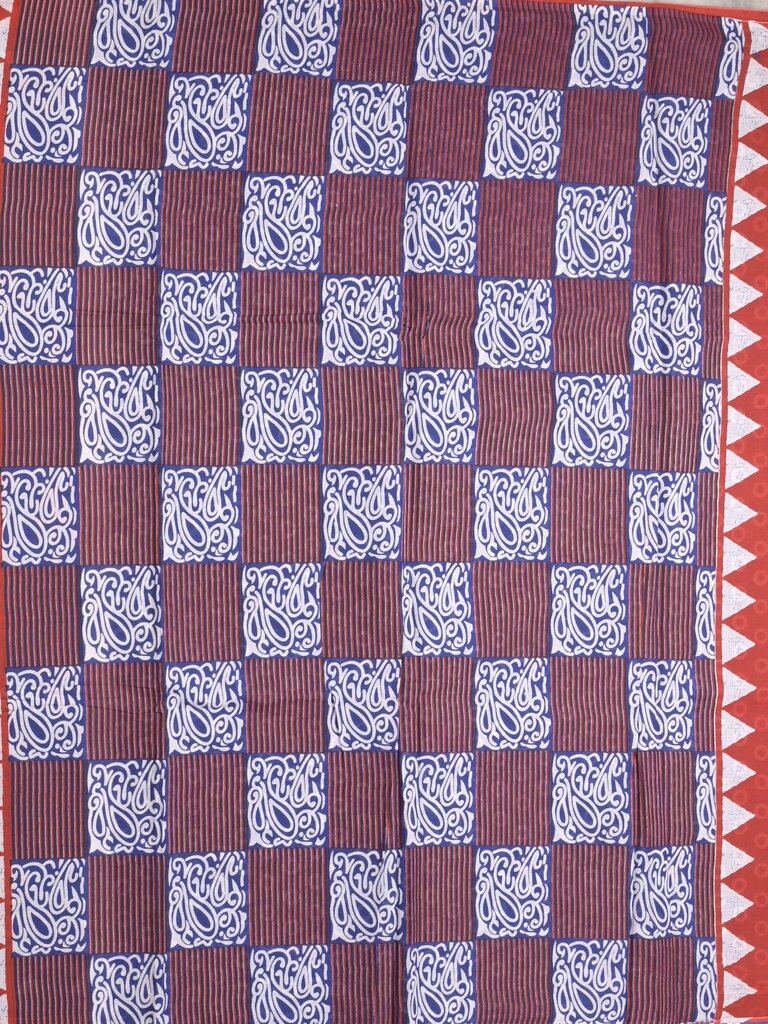 Maheshwari cotton sarees for women | royal blue | printed border