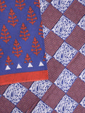 Maheshwari cotton sarees for women | royal blue | printed border