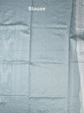 Chanderi fancy saree light blue color allover motifs & zari border with self pallu and plain blouse