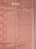 Chanderi fancy saree light orange color allover motifs & zari border with self pallu and plain blouse