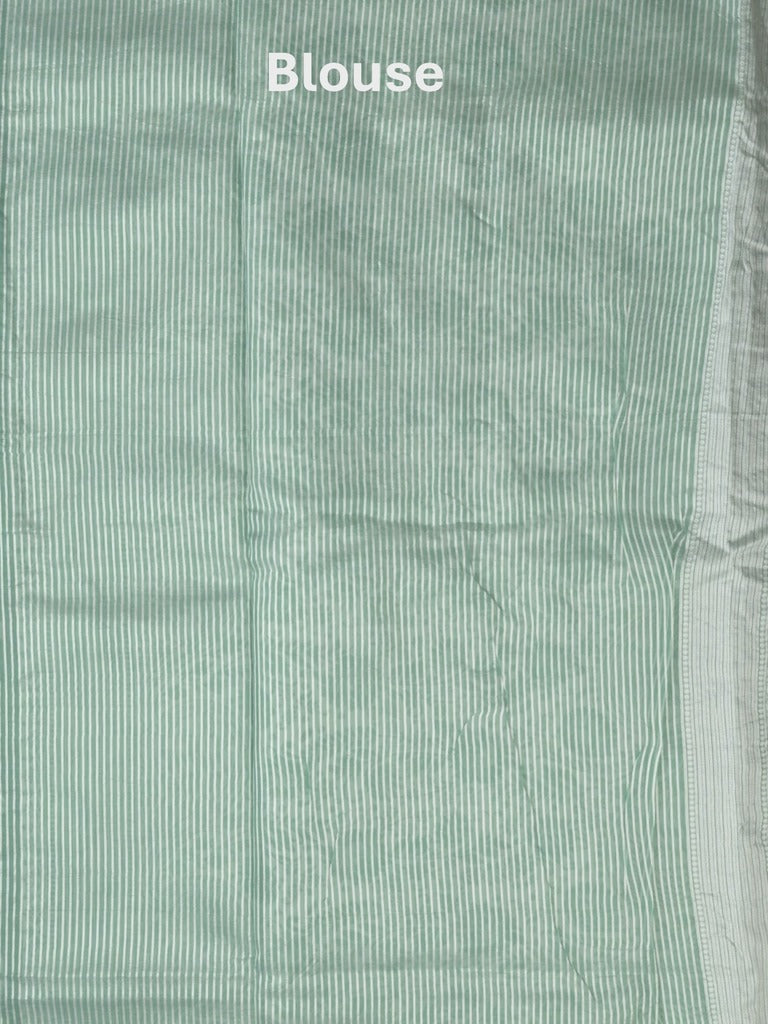 Chanderi fancy saree lux green color allover motifs & zari border with self pallu and plain blouse