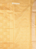 Chanderi fancy saree light yellow color allover motifs & zari border with self pallu and plain blouse