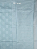 Chanderi fancy saree light blue color allover motifs & zari border with self pallu and plain blouse