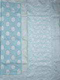 Chanderi fancy saree light blue color allover motifs & zari border with self pallu and plain blouse