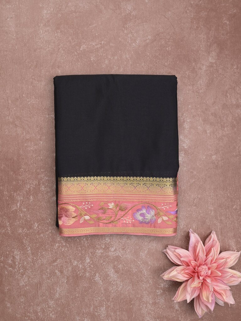 Crape fancy saree for women | black | allover plan | party wear