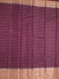 Banaras fancy saree in maroon color allover zari stripes & zari border with zari pallu and attached contrast blouse