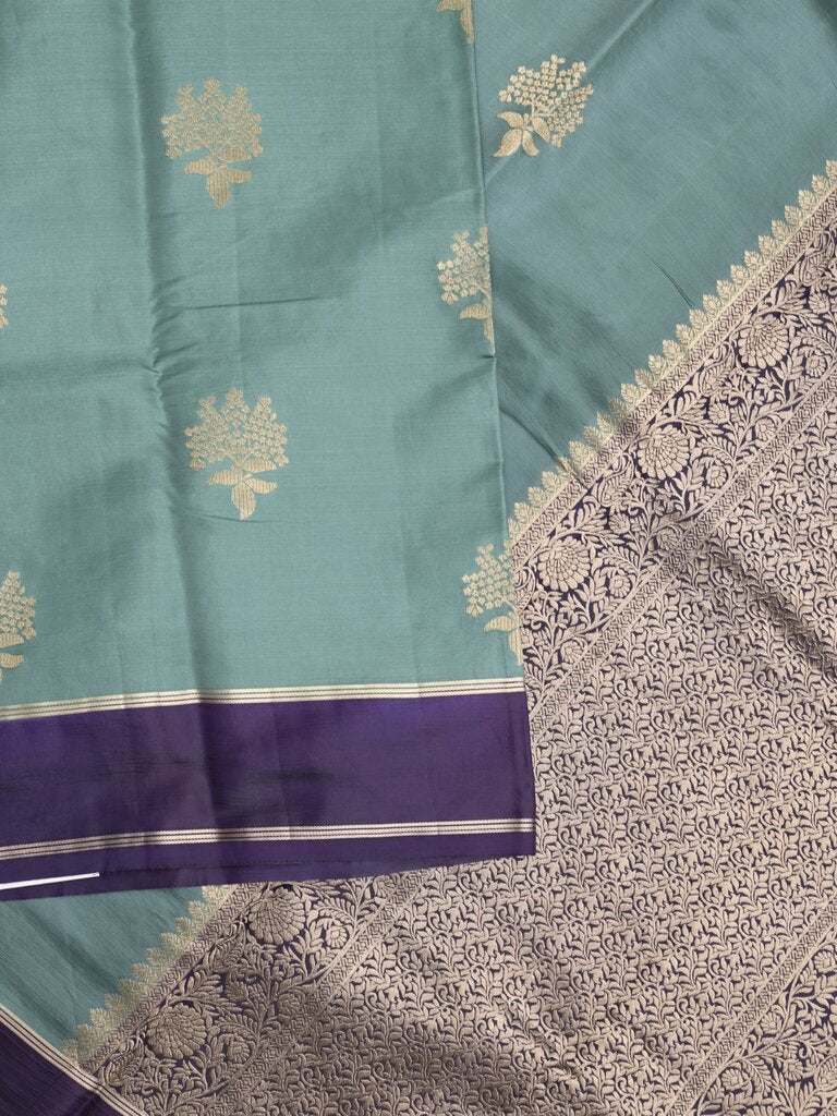 Dupion fancy saree for women | sky blue | kaddi border | party wear