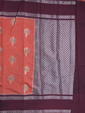 Banaras fancy saree in pink color allover zari motifs & zari border with brocade pallu and attached blouse