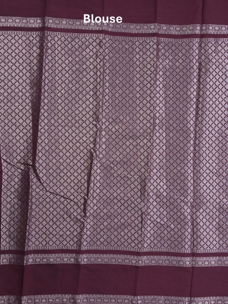 Banaras fancy saree in pink color allover zari motifs & zari border with brocade pallu and attached blouse