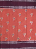 Banaras fancy saree in pink color allover zari motifs & zari border with brocade pallu and attached blouse