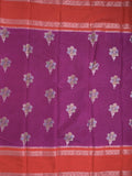 Banaras fancy saree in violet color allover zari motifs & zari border with brocade pallu and attached blouse
