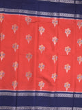 Banaras fancy saree in red color allover zari motifs & zari border with brocade pallu and attached blouse