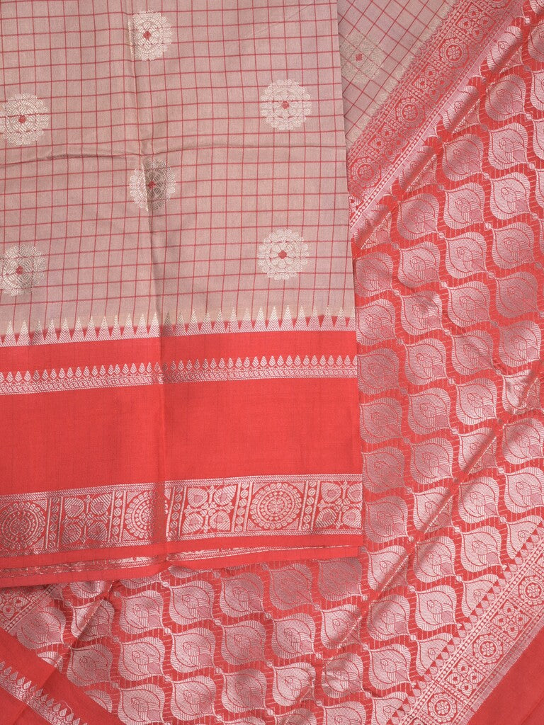 Banaras fancy saree in light pink color allover zari motifs & zari border with brocade pallu and attached blouse