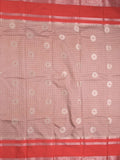 Banaras fancy saree in light pink color allover zari motifs & zari border with brocade pallu and attached blouse