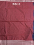 Kanchi pattu saree sky blue color allover zari weaves & zari border with rich pallu and plain blouse