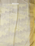 Satin silk fancy saree light cream color allover zari weaves & zari border with zari pallu and plain self blouse