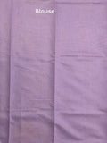 Lenin fancy light purple color saree with allover prints, sequins work and attached plain blouse