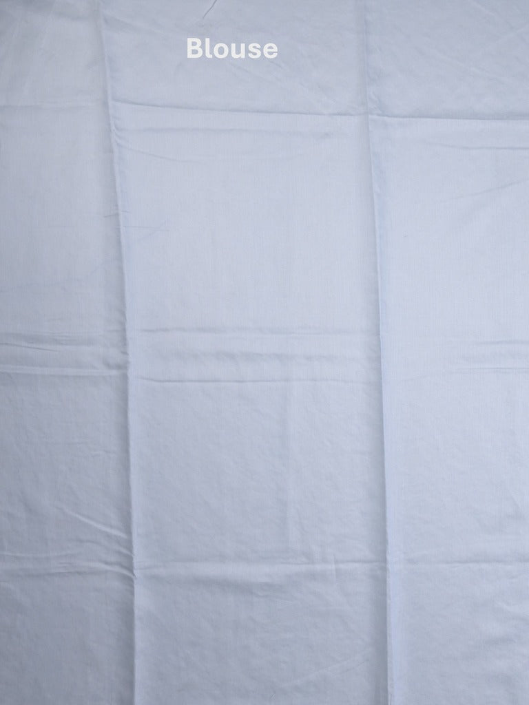 Lenin fancy light blue color saree with allover prints, sequins work and attached plain blouse