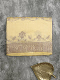 Jute matka fancy saree for women | peach | zari border | party wear
