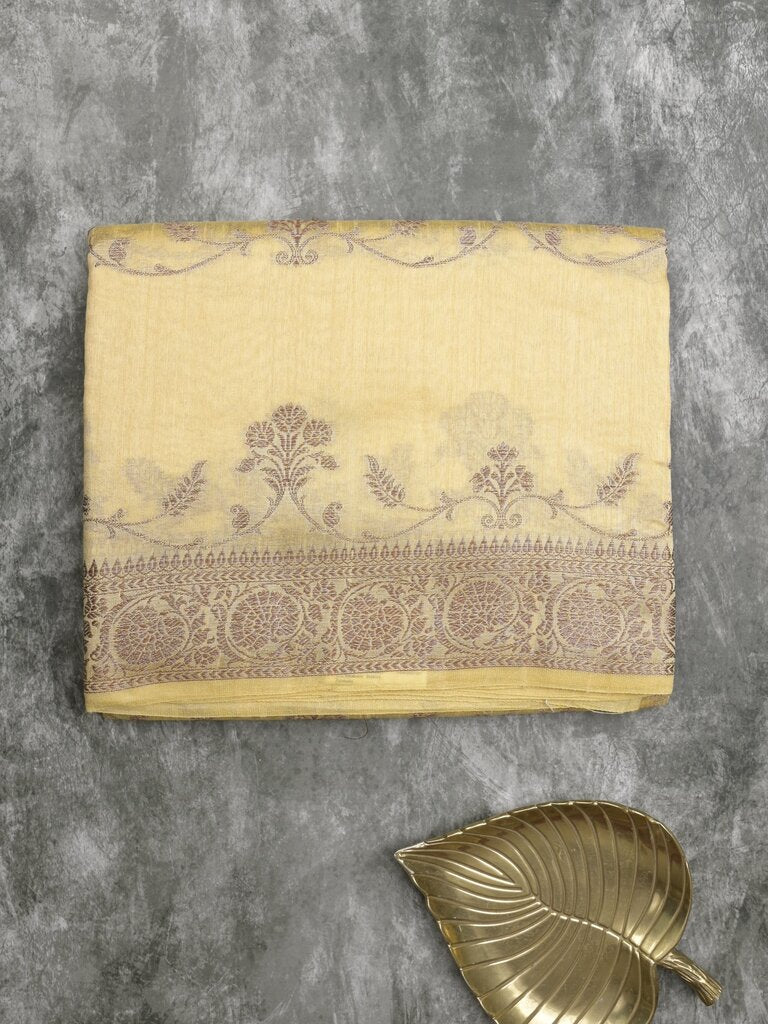 Jute matka fancy saree for women | peach | zari border | party wear