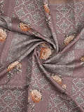 Chanderi fancy saree dark purple color allover prints & zari border with short pallu and printed blouse