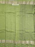 Raw mango fancy saree violet color allover zari weaves & zari border with short pallu and contrast blouse