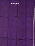 Raw mango fancy saree golden yellow color allover zari weaves & zari border with short pallu and contrast blouse