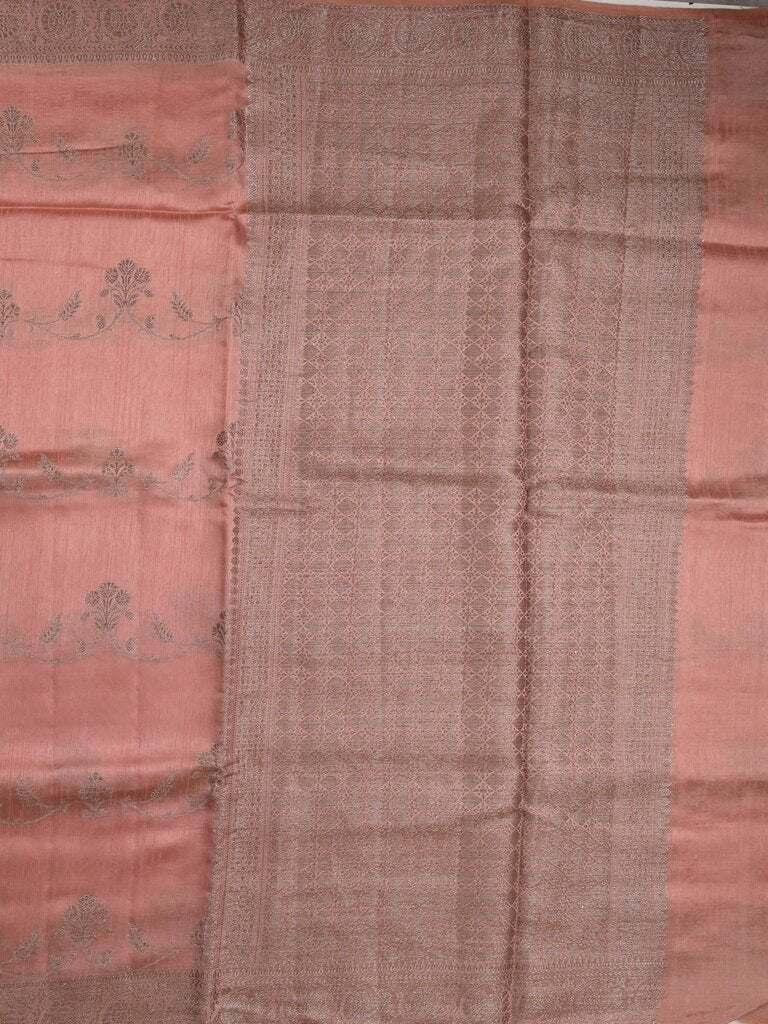 Jute matka fancy saree for women | peach | zari border | party wear