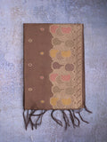 Banaras fancy saree brown color allover zari weaves & zari border with rich pallu and attached blouse
