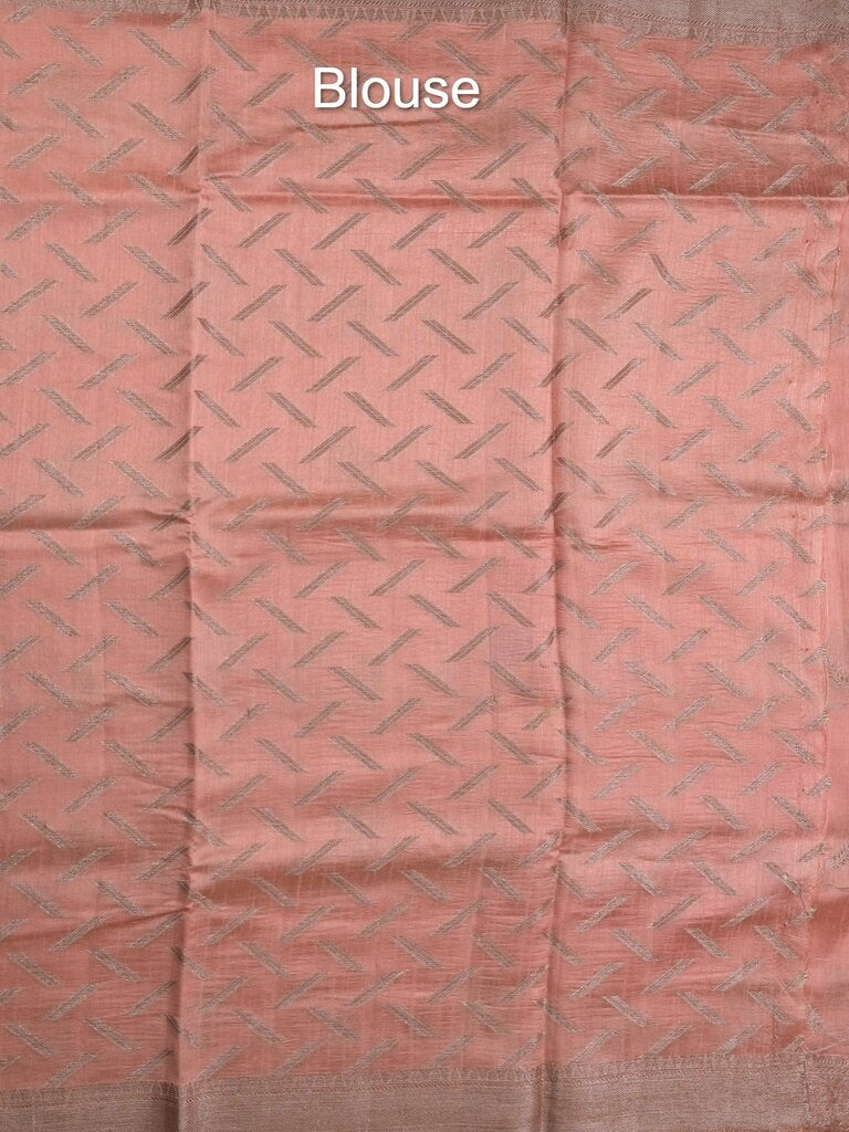 Jute matka fancy saree for women | peach | zari border | party wear