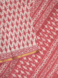 Saree white and maroon color