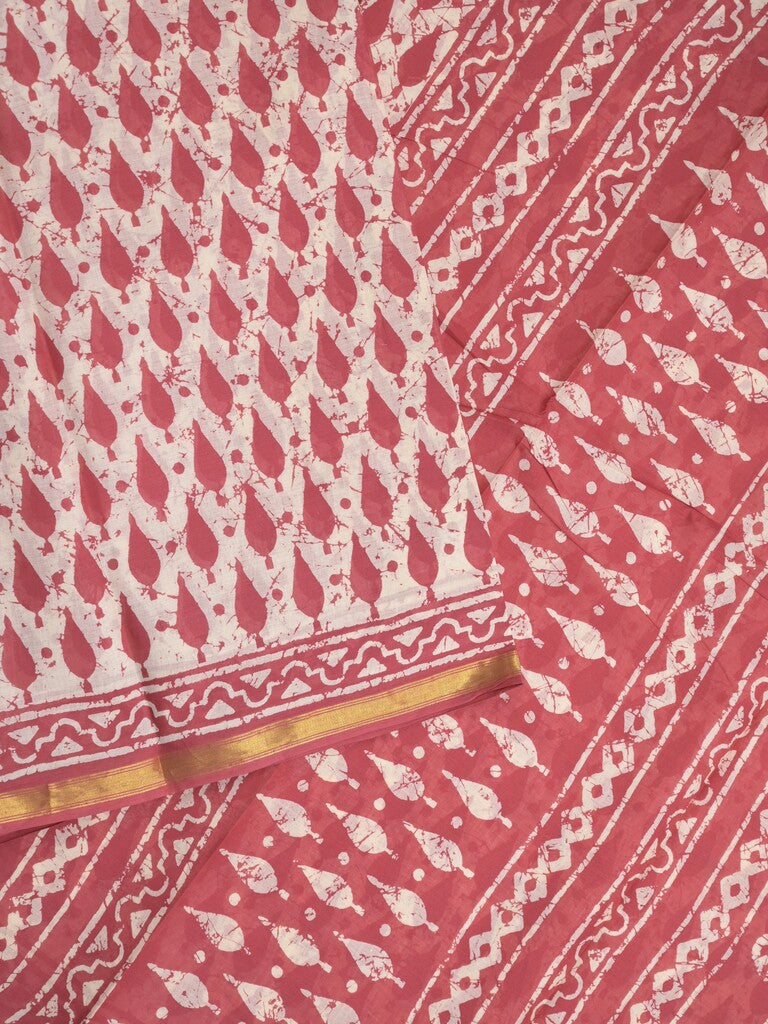 Saree white and maroon color