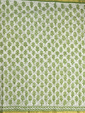 Saree white and green color