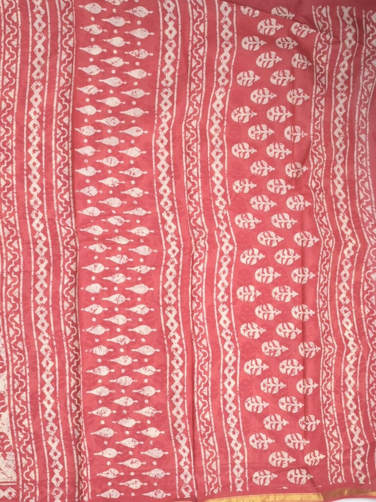 Saree white and red color