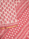 Saree white and red color