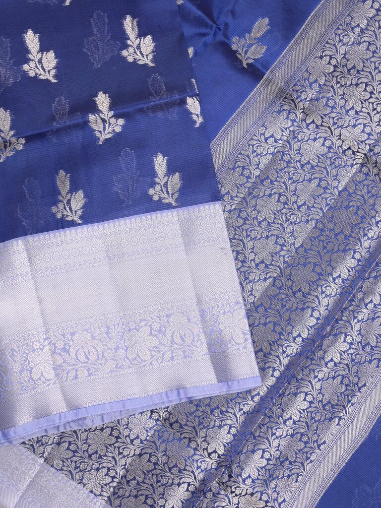 Mangalagiri fancy sarees for women | royal blue | kanchi border | party wear
