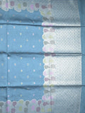 Banaras fancy saree sky blue color allover zari weaves & zari border with rich pallu and attached blouse