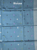 Banaras fancy saree sky blue color allover zari weaves & zari border with rich pallu and attached blouse