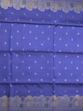 Banaras fancy saree royal blue color allover zari weaves & zari border with rich pallu and attached blouse