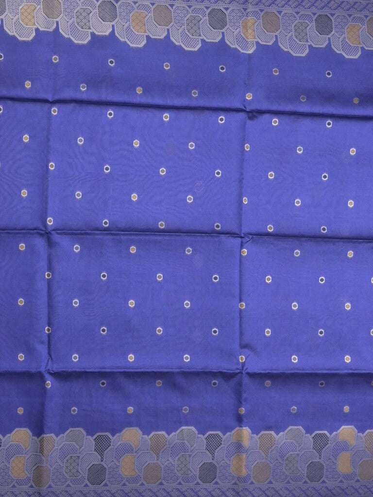 Banaras fancy saree royal blue color allover zari weaves & zari border with rich pallu and attached blouse