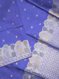 Banaras fancy saree royal blue color allover zari weaves & zari border with rich pallu and attached blouse
